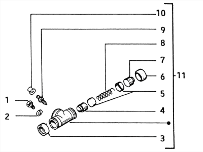 Front wheel brake cylinder